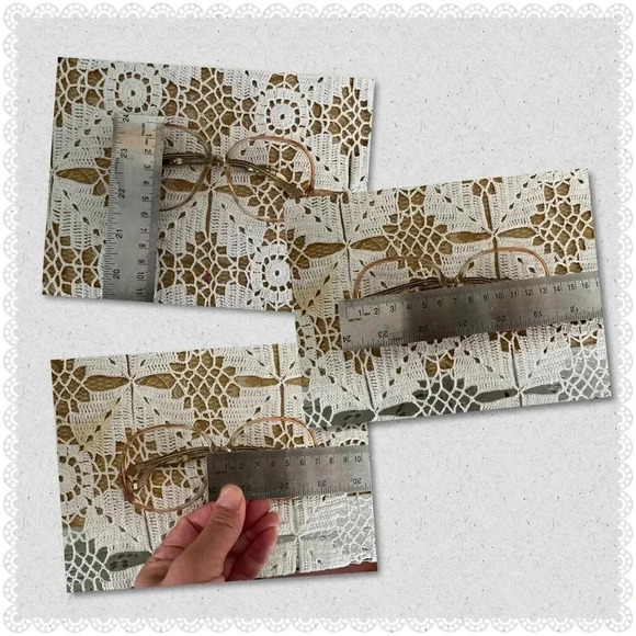 Deeda | Vintage 70s Gentle Peach Y2K Oversized Gold Drop Arm Eye Glasses - Picture 2 of 4